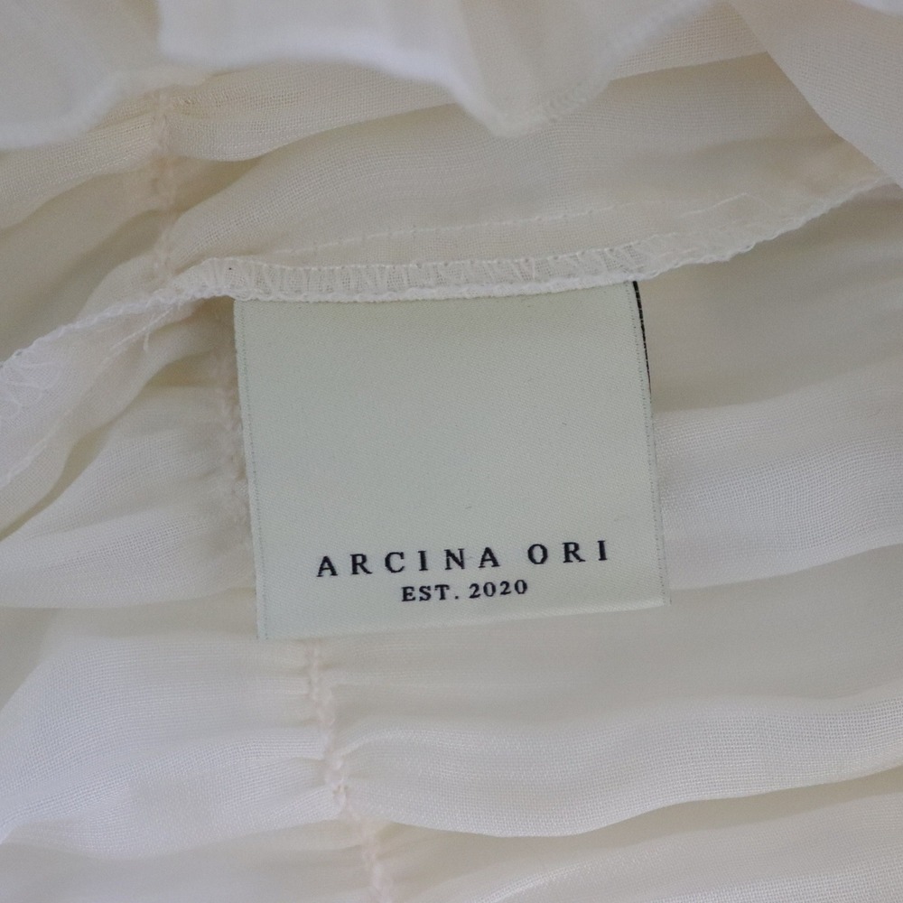 NWT Arcina Ori Juliette Skirt Cream Medium Maxi Tiered - Picture 9 of 10